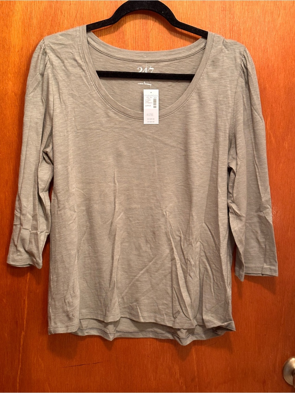 Maurices Women's Scoop Neck Long Sleeve Top - Taupe